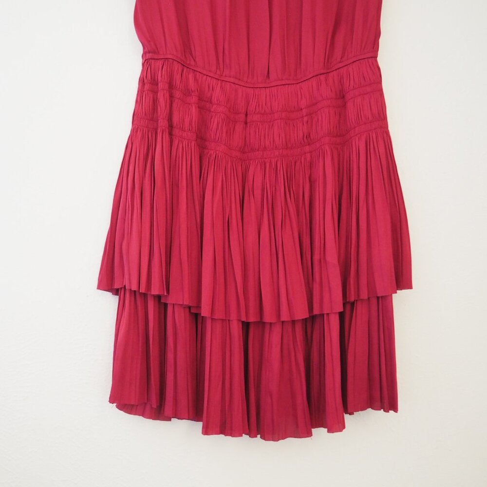 Reset Deep Red Gabrielle Satin Mini Dress sz L - Picture 12 of 12